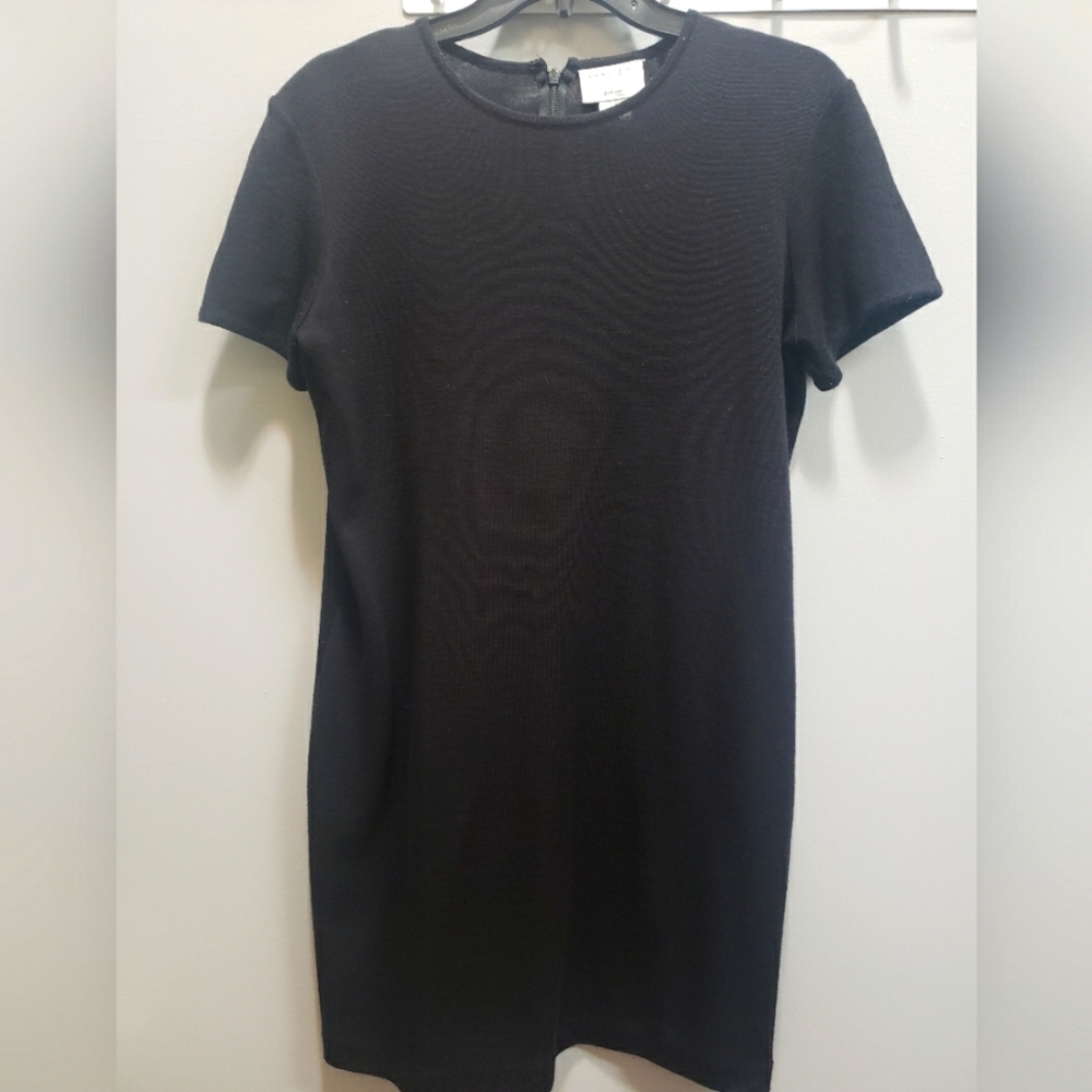 Preview Collection Petites Black Short Sleeve Wool Blend Dress
